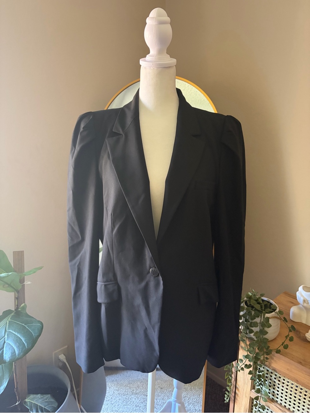 Zara Classic Black Women's Blazer Jacket - Tailored Single-Button
